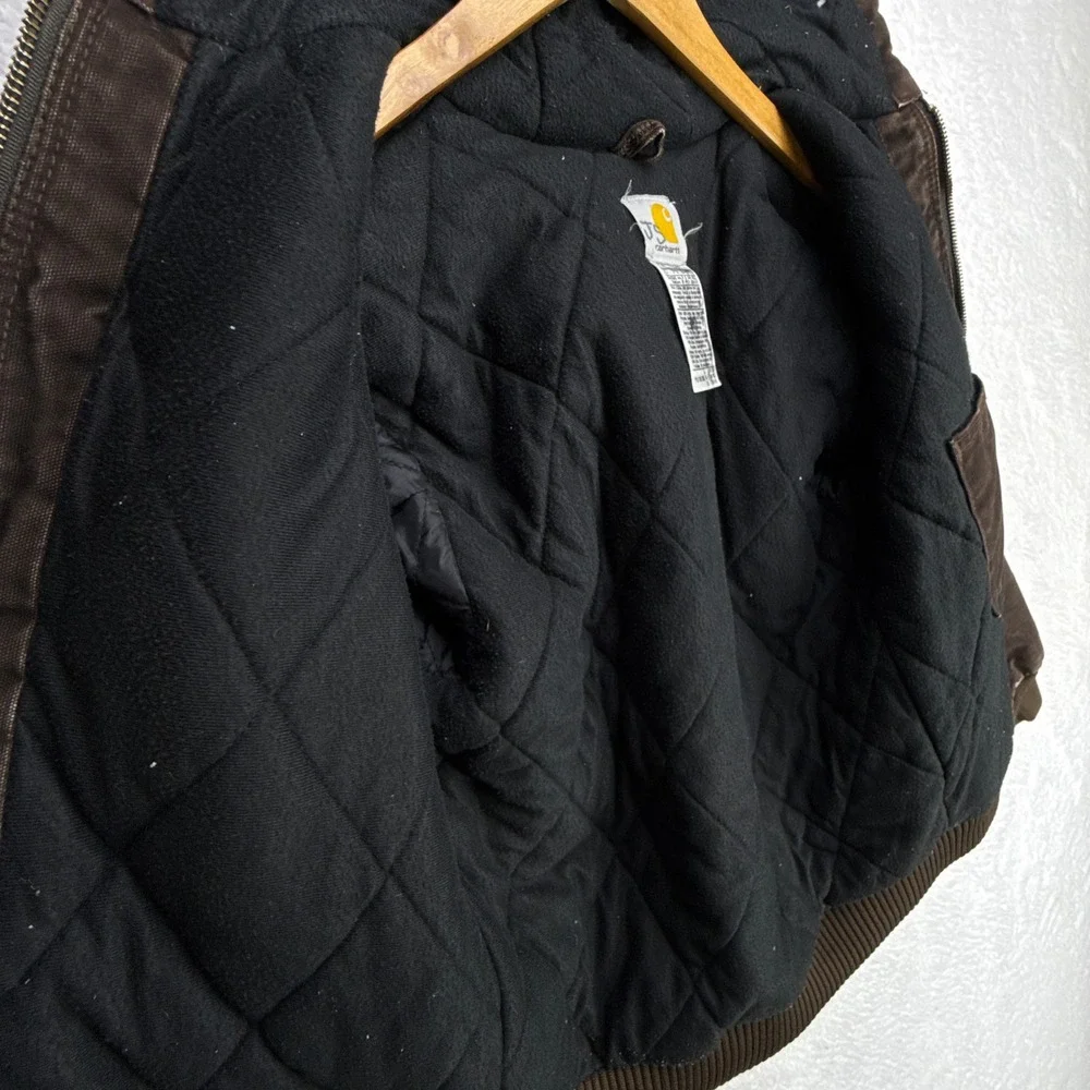 Carhartt Sandstone Jacket Quilt Lined Youth Large (10/12) YYJ130 DKB Dark Brown‎